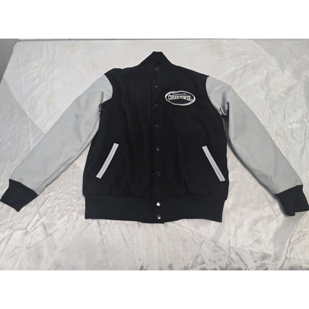 American Cheer Power National Champion Varsity Bomber Wool Leather SleeveJacket